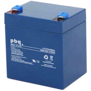 pbq LiFePO4-Akku 12,8V / 5Ah inkl. BMS Balancer Faston 6,3