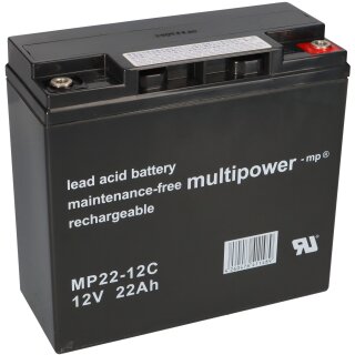 B-Ware Multipower Blei-Akku MP22-12C Pb 12V 22Ah zyklenfest