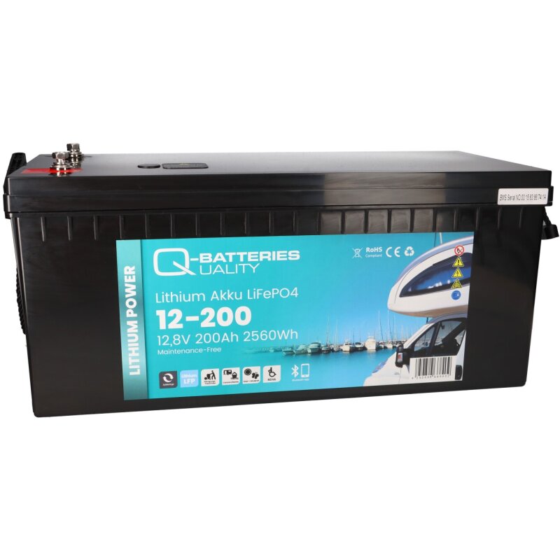 Q-Batteries LiFePO4 Akku 12-200 12,8V 200Ah 2560Wh mit Bluetooth