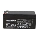 Triathlon Lead acid battery agm 12v 3,4Ah Faston, vds