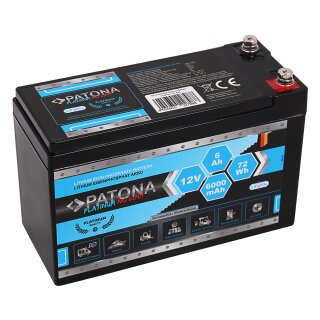 PATONA Platinum LiFePO4 Akku 12V 6Ah 72Wh 6000mAh