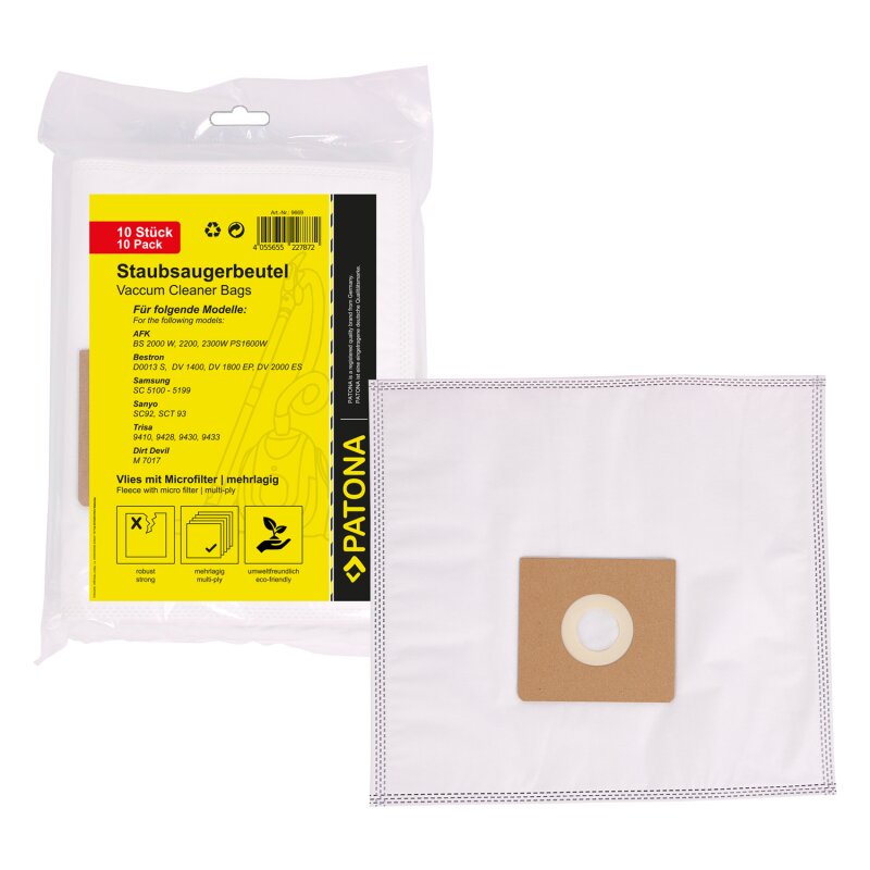 10 Staubsaugerbeutel mehrlagig Vlies inkl. Microfilter Swirl Y50 f. AFK Clatronic Dirt Devil...