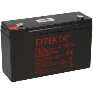 Effekta BT 6-12 Blei-Vlies Akku AGM VRLA 6V 12Ah