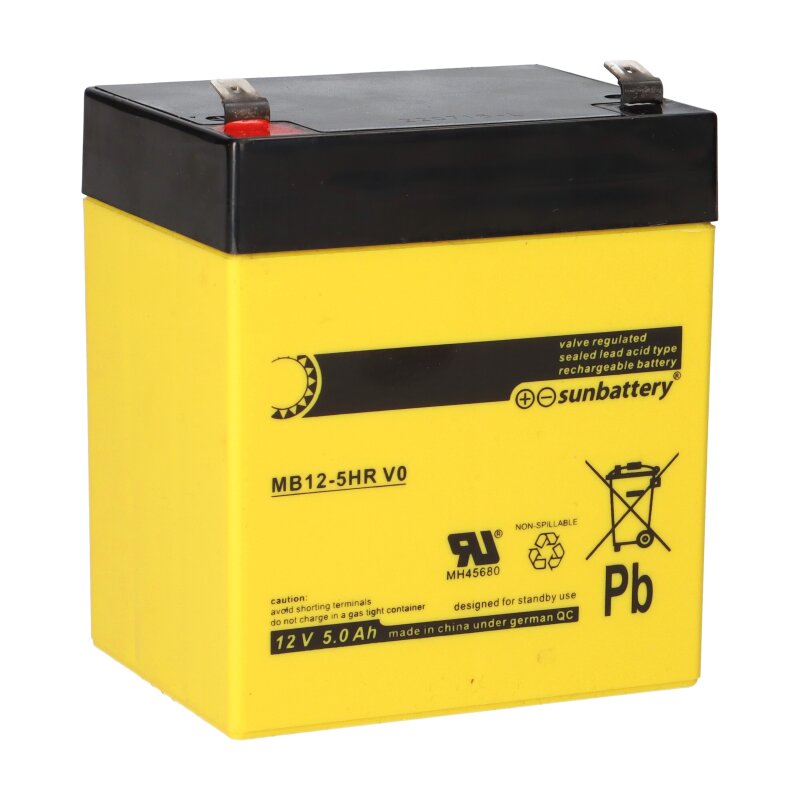 SUN Battery MB12-5HR AGM Akku 12V 5000mAh Blei-Vlies-Akku