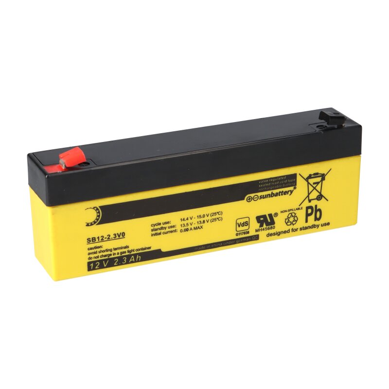 SUN Battery SB12-2.3V0 AGM Akku 12V 2,3Ah Blei-Akku mit VDS