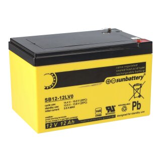 SUN Battery SB12-12LV0 AGM Akku 12V 12Ah Blei-Akku