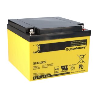 SUN Battery SB12-24V0 AGM Akku 12V 24Ah Blei-Akku