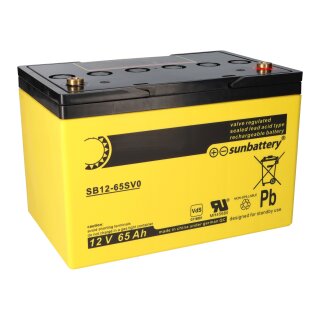 SUN Battery SB12-65SV0 AGM Akku 12V 65Ah Blei-Akku