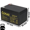 Kung Long WP12-12 12V 12Ah AGM Bleiakku VdS