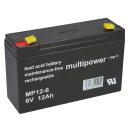 Set - lead battery and charger - 6v 12Ah Multipower battery 0,6a charger