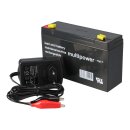 Set - lead battery and charger - 6v 12Ah Multipower battery 0,6a charger