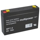 Set - lead battery and charger - 6v 7Ah Multipower...