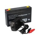 Set - lead battery and charger - 6v 7Ah Multipower battery 0.6a charger