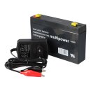 Set - lead battery and charger - 6v 7Ah Multipower battery 0.6a charger