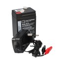 Q-Batteries 6LS-4.5 Akku-Ladegerät-Set 6V 4,5Ah – passend für Notlicht, Alarm & Modellbau