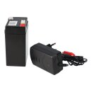 Set - Bleiakku und Ladegerät - 6V 4,5Ah Q-Batteries Akku 0,6A Lader