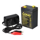 Set - lead battery and charger - 6v 4,5Ah KungLong battery 0,6a charger