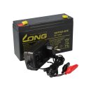 Set - lead battery and charger - 6v 12Ah KungLong battery 0.6a charger