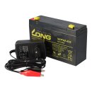 Set - lead battery and charger - 6v 12Ah KungLong battery 0.6a charger