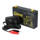 Kung Long WP7-6 Akku-Ladegerät-Set 6V 7Ah – passend für Notlicht, Alarm & Modellbau