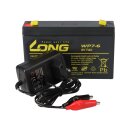 Set - lead battery and charger - 6v 7Ah KungLong battery 0,6a charger