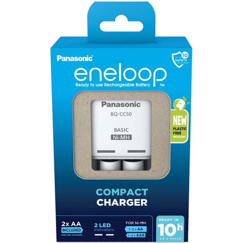 Panasonic eneloop Basic BQ-CC50 battery charger - 2 x AA type - NiMH - Europlug - Bild 3