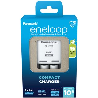 eneloop BQ-CC50 Compact Charger inkl. 2x AA Akkus