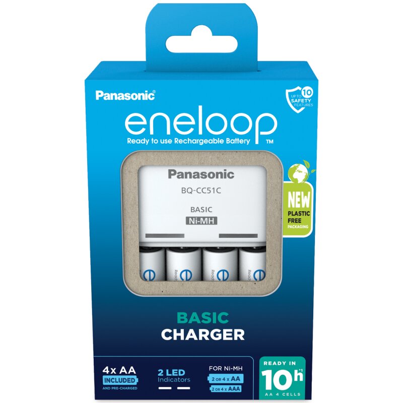 Panasonic Basic BQ-CC51 + 4x eneloop AA Plug-in Ladegerät NiMH R03 (AAA), R6 (AA) - Bild 4