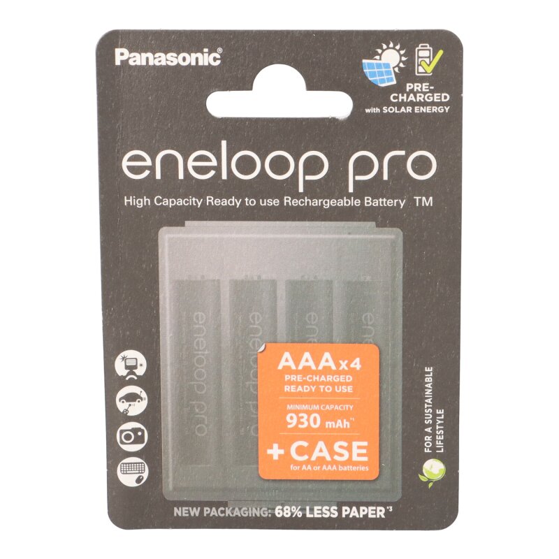 Panasonic eneloop Pro BK-4HCDE/4CP+CASE AAA-Akkus NiMH 930 mAh 4er-Pack + Etui - Bild 4