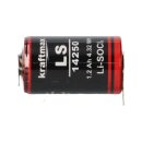 Kraftmax Li 3,6V Batterie mit Pins - -/+ LS14250 1/2 AA