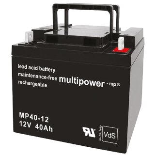 Multipower Blei-Akku MP40-12 Pb 12V 40Ah M6  Schraubanschluss