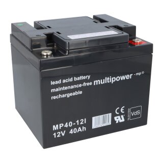Multipower Blei-Akku MP40-12 Pb 12V 40Ah M6  Schraubanschluss
