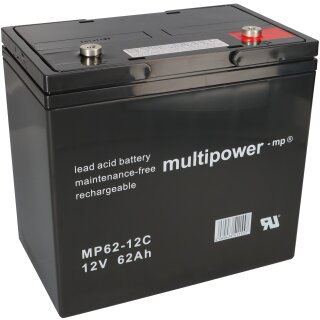 B-Ware Multipower Blei-Akku MP62-12C Pb 12V 62Ah Zyklenfest