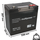 B-Ware Multipower Blei-Akku MP62-12C Pb 12V / 62Ah Zyklenfest