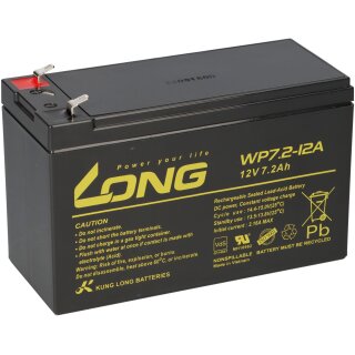 Kung Long VdS WP7.2 12A F1 12V 7,2 Ah Blei AGM Akku 4,8mm Faston