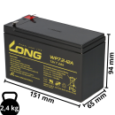 Kung Long VdS WP7.2-12A F1 12V 7,2 Ah Blei AGM Akku 4,8mm...