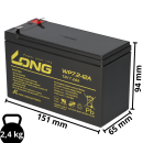 Kung Long WP7.2-12A 12V 7,2Ah AGM Bleiakku F1 4,8mm VdS