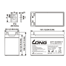 Kung Long wp7-12(28w)-m/f2 12v 7Ah agm lead acid battery