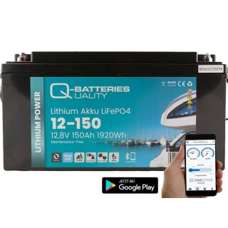 Q-Batteries Lithium Akku 12-150 12,8V 150Ah 1920Wh LiFePO4