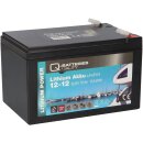 1x Q-Batteries Lithium Akku 12-12 12,8V 12Ah 153,6Wh LiFePO4