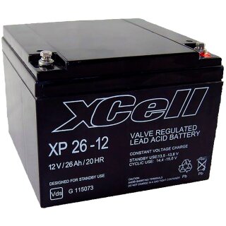 XCell Bleiakku XP26 -12 12V 26Ah Pb M5 Innengewinde