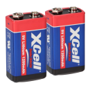 2x XCell Lithium 9V Block Hochleistungs- Batterien für Rauchmelder Feuermelder 10 Jahre Batterie Lebensdauer
