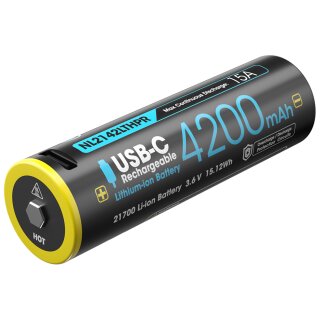 Nitecore Li-Ion Akku Typ 21700 NL2142LTHPR 3,6V 4200mAh USB-C