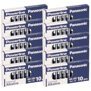 100x MICRO AAA LR03 MN2400 Batterie PANASONIC POWERLINE INDUSTRIAL 1383mAh