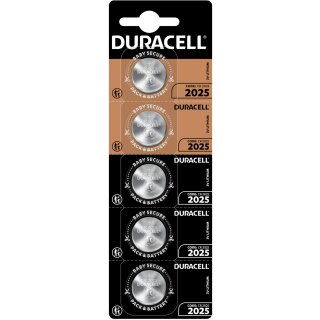 Duracell Knopfzelle CR2025 5er Blister 3 Volt - 10 Jahre