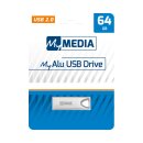 USB 2.0 Stick 64GB, My Alu, silber