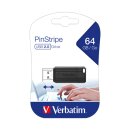 USB 2.0 Stick 64GB, PinStripe, schwarz