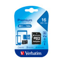 microSDHC Card 16GB, Premium, Class 10, U1 + SD-Adapter