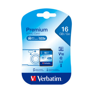 SDHC-Card 16GB, Premium, Class 10, U1, UHS-I