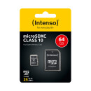 microSDXC Card 64GB, Class 10 + SD-Adapter